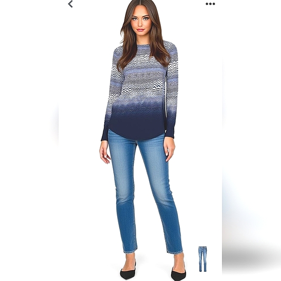 Trina Turk Blue Silk Top Blouse - Picture 1 of 10